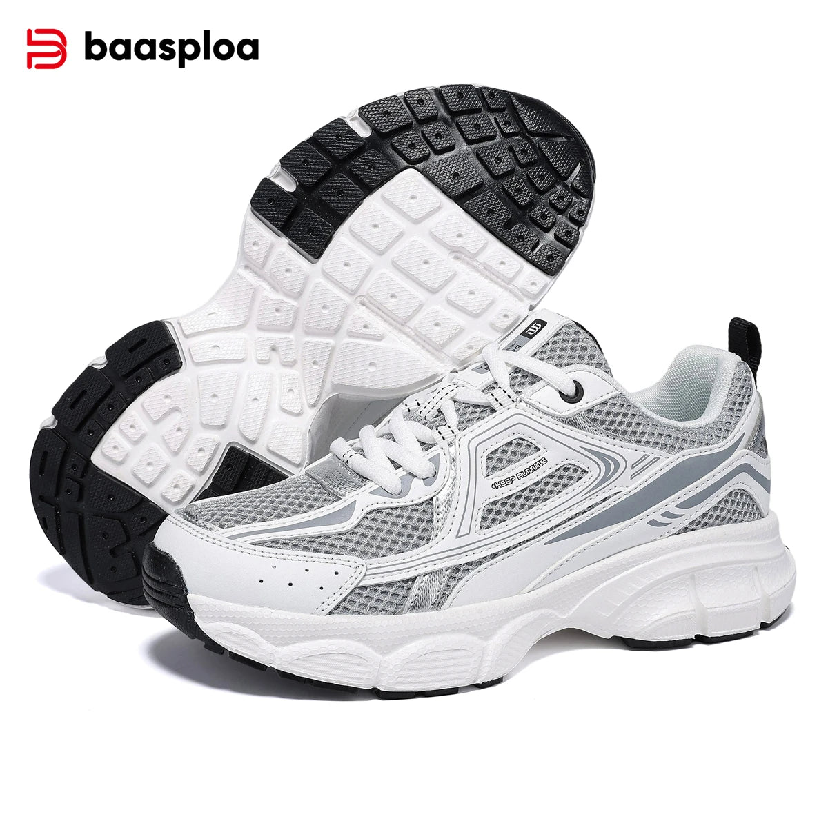 Baasploa Women Sport Shoes Mesh Breathable Lightweight Casual Walking Shoes Female New Comfort Running Shoes Non-slip 35-42