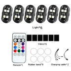 Wireless LED Strobe Lights Car Decor Atmosphere Light Warning Lights RGB Led Aircraft Strobe Lights Car Motorcycle LED Lights