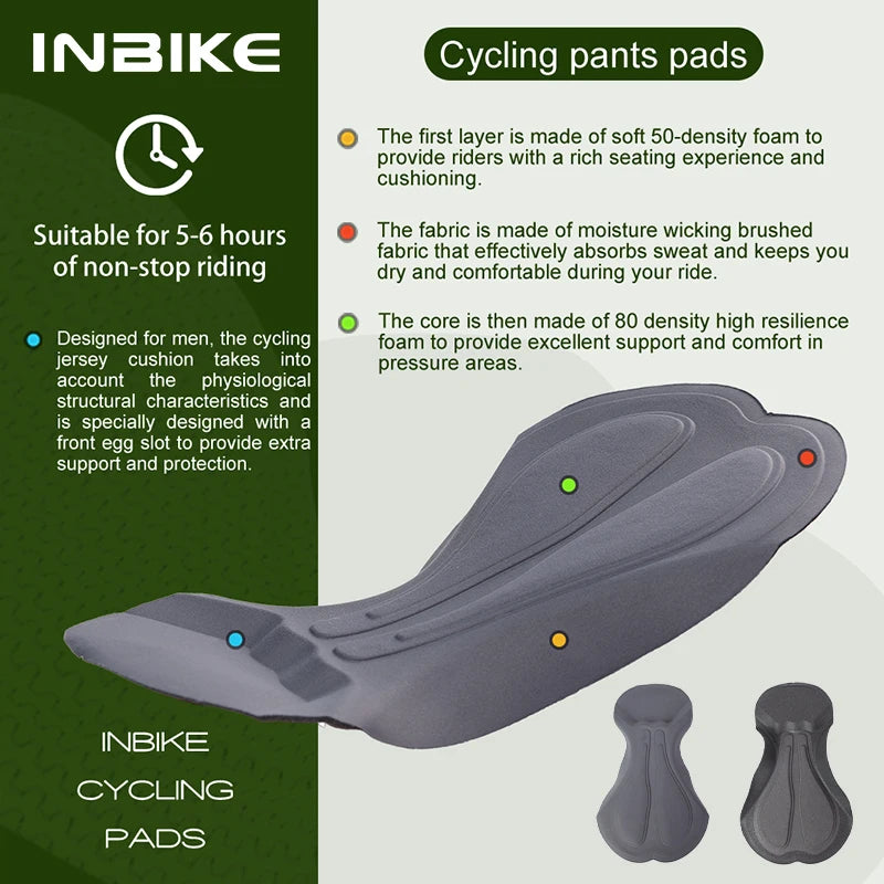 INBIKE Men's Cycling Shorts with Pocket Quick Dry Breathable MTB Road Bike Pants