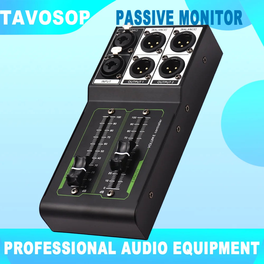 Passive Monitor Volume Controller XLR Input Output Passive Stereo Controller No Loss Volume Adjustment Controller Plug & Play