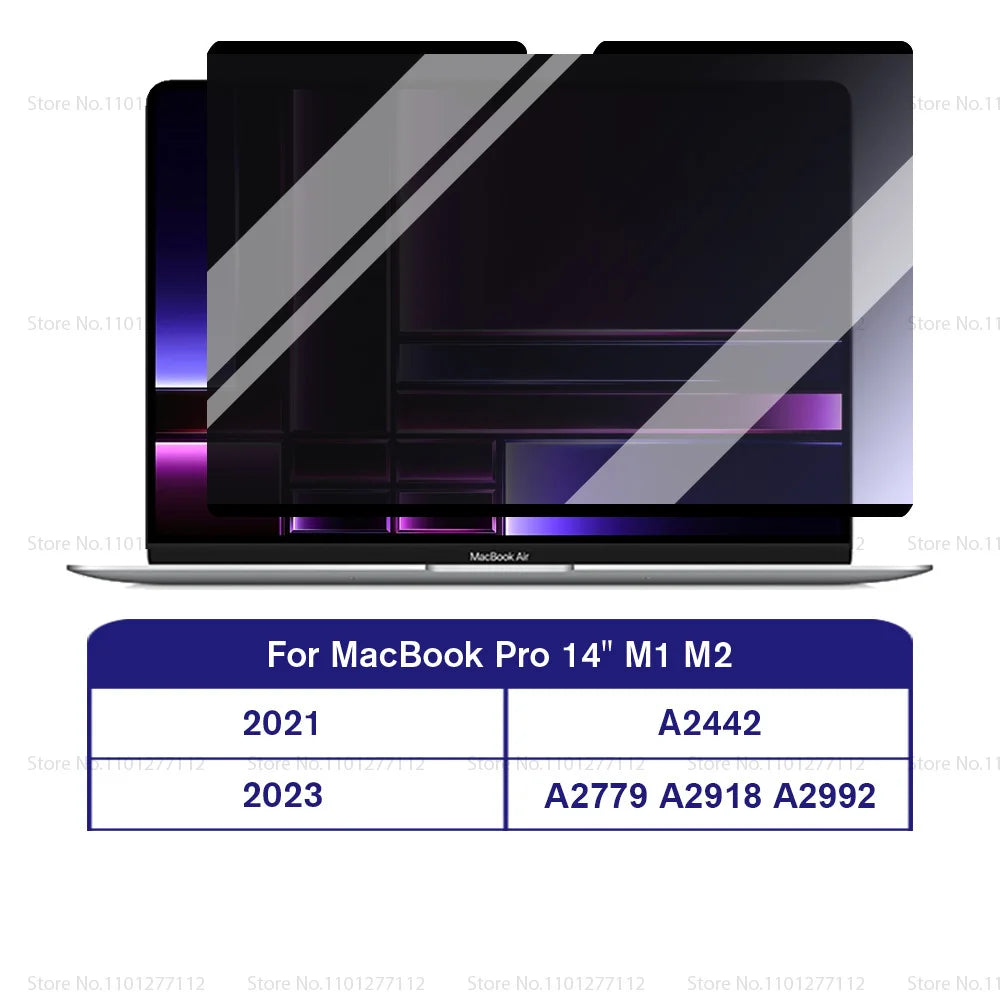 M1 M2 M3 Removable Magnetic Privacy Screen Protector For Macbook Pro Air 13 13.6 14 15.3 16.2 inch Anti-Spy/Peep Laptop Filter