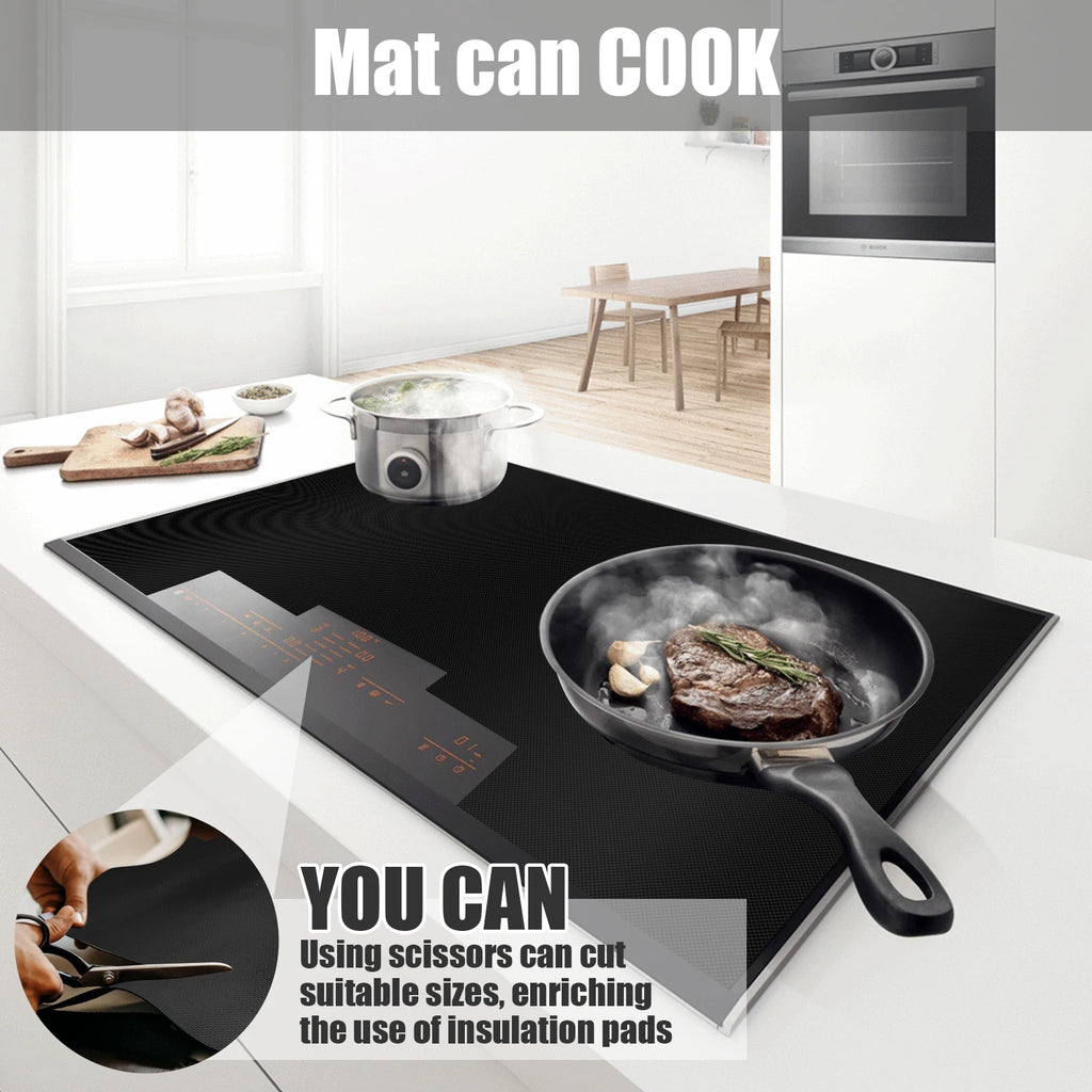 Induction Cooktop Protector Mat Silicone Induction Cooker Cover Heat Resistant & Waterproof - Prevent Scratches and Burns