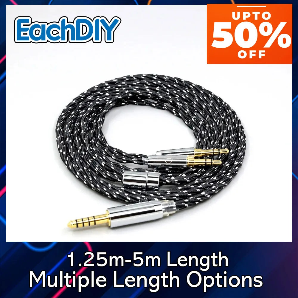 OCC Mixed OFC Twisting Nylon Earphone Cable For Onkyo A800 Philips Fidelio X3 Kennerton Jord Headphone LN008704
