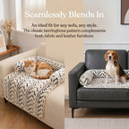 Pet sofa bed mat with side bolsters, white anti-slip couch protector, 90x80cm