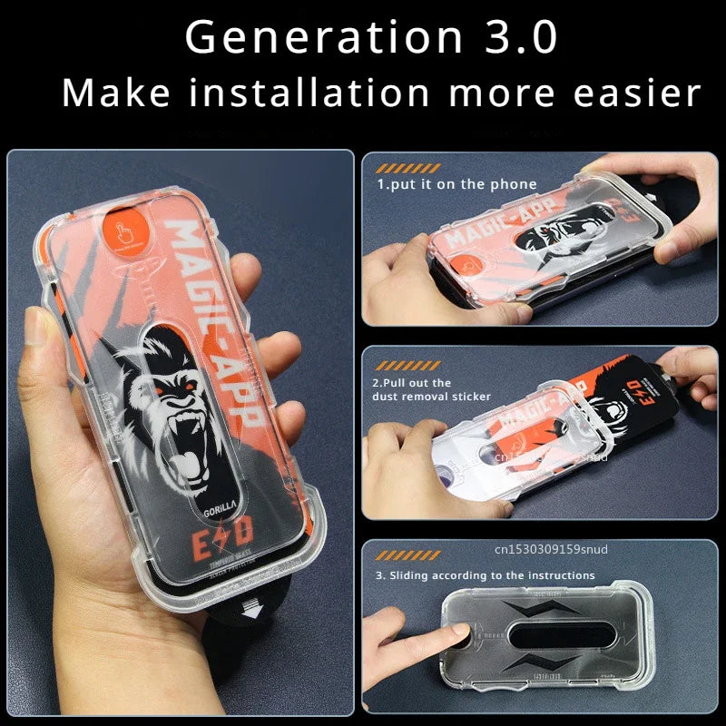3PACKS Dust Free HD / Privacy Tempered Glass Film for IPhone 17 16 15 14 13 Pro Max 14 Plus Screen Protector Full 3D Protective