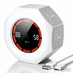 Pomodoro Flip Digital Timer Silent Visual Countdown 5/10/25/50min Kitchen Study Black/White