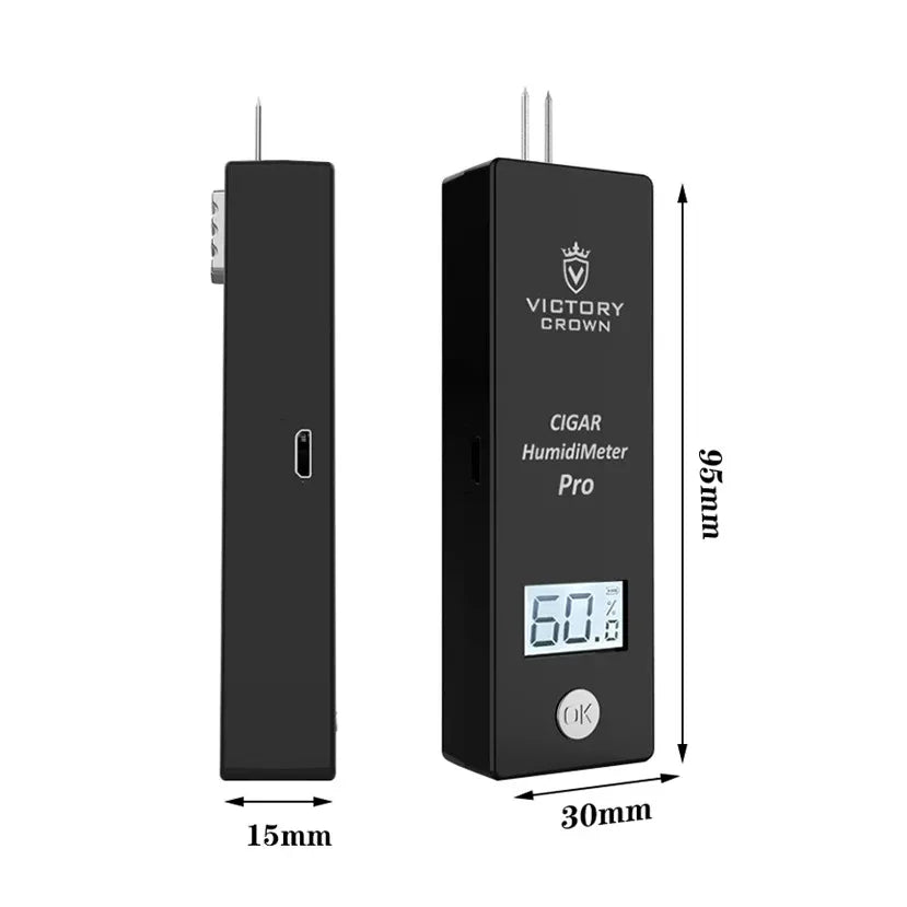 Cigar Moisture Meter Hygrometer Digital USB Pocket Cigarettes Damp Detector Density Digital Smoking Humidity LCD Probe Tools