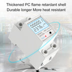 GTRIC Electric Energy Meter 2P Single Phase  LCD Digital Display DIN Rail Mounting 2-wire Electric Meter Wattmeter AC 230V 50Hz