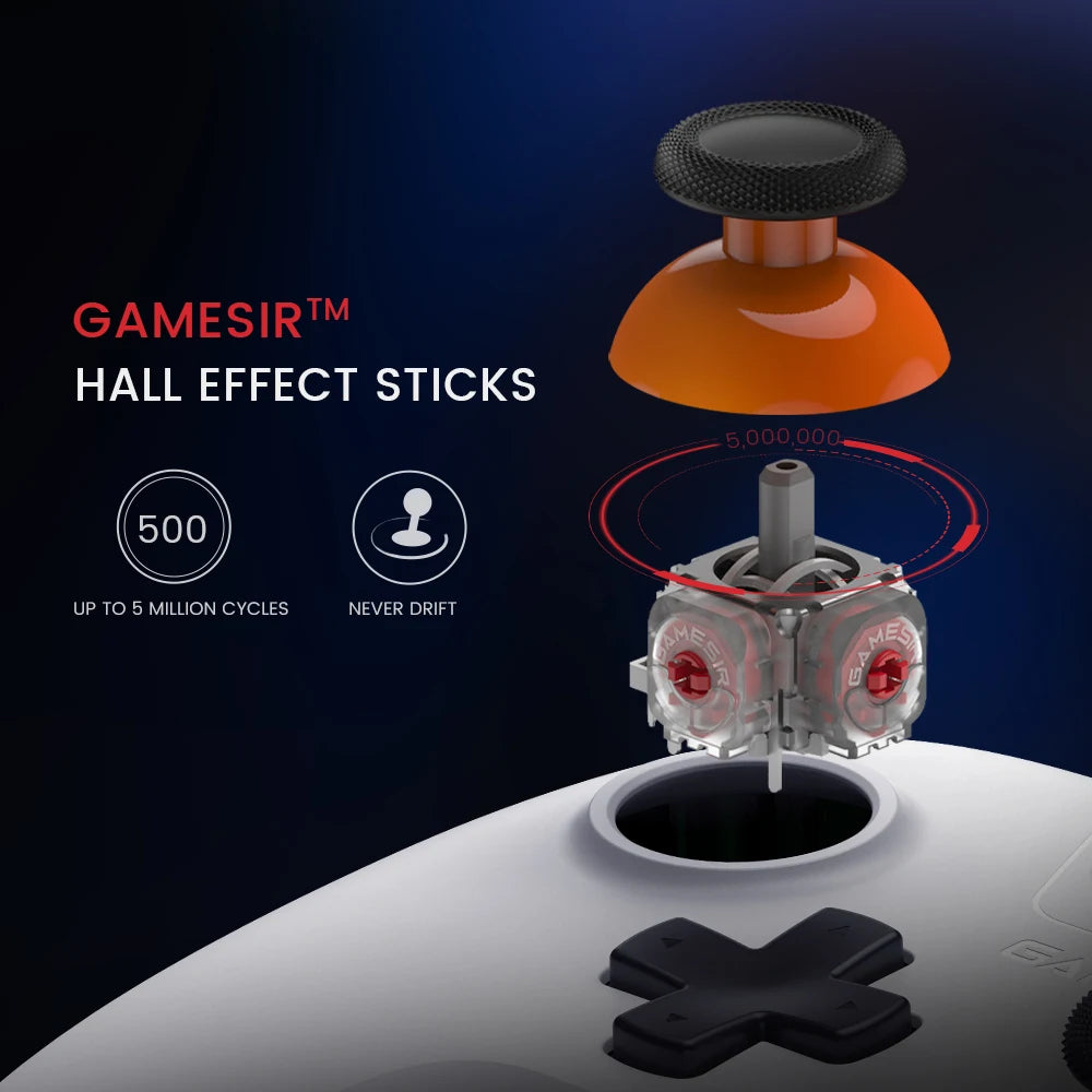 GameSir Nova Lite Wireless Controller Hall Effect Joysticks for PC Switch Android iOS - Blue