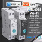 TUYA WIFI Smart Circuit Breaker Power Metering 1P 63A DIN Rail for Smart Home Wireless Remote Control Smart Switch by APP ATELE