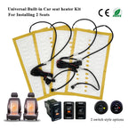 Universal Built-in Car Seat Heater Kit Fit 2 Seats 12V 100W Alloy Wire Heating Pad With Ventilation Hole 2 Levels Control Switch