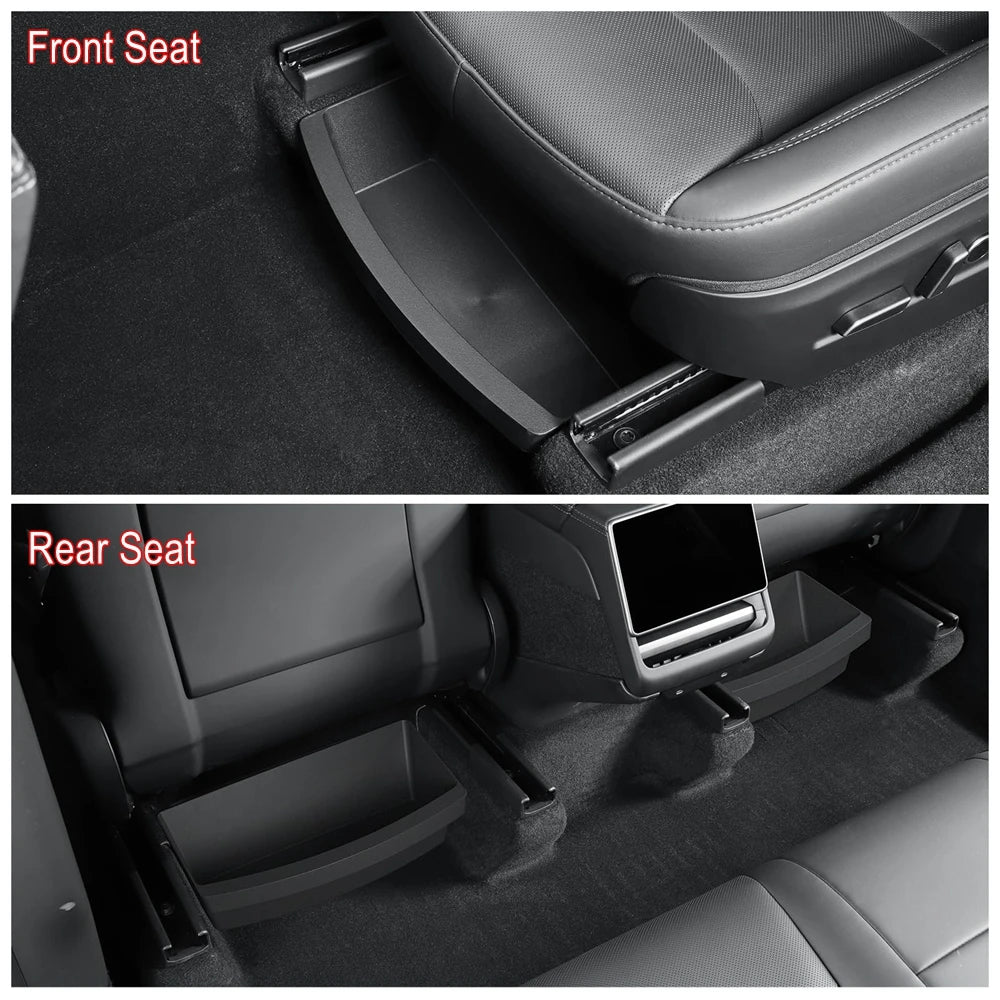 For Tesla New Model Y 2025 Juniper Launch Under Seat Storage Box Case Car Seat Organizer Vehicle Underseat Drawer Tray Accessory