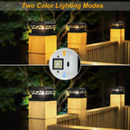 Solar Post Light Outdoor IP65 LED Fence Gate Pillar Column Lamp, 1/2/4pcs