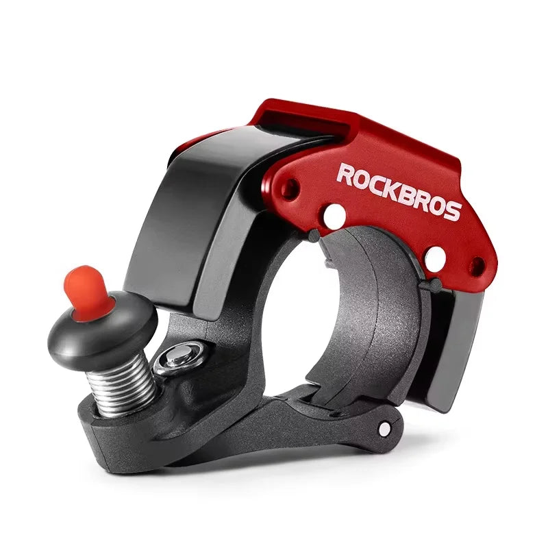 ROCKBROS Cycling Bell Classical Stainless Black Red Horn Bicycle Handlebar Bell Horn Crisp Sound Bike Horn Bells Accessories