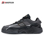 Baasploa Men Walking Sneakers New Fashion Leather Waterproof Comfortable Shoes Male Casual Non-Slip Wear-Resistant Tenis Sh