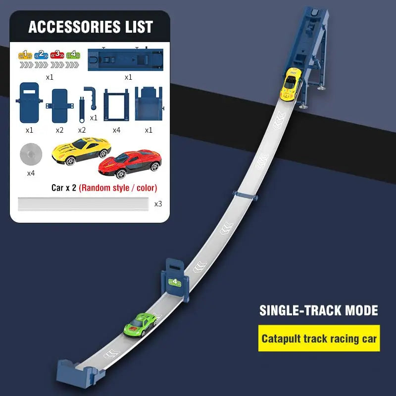 Stunt Speed Double Car Wheels Model Toys For Kids Racing Track Diy Assembled Rail Kits Educational Interactive Boy Children Toy