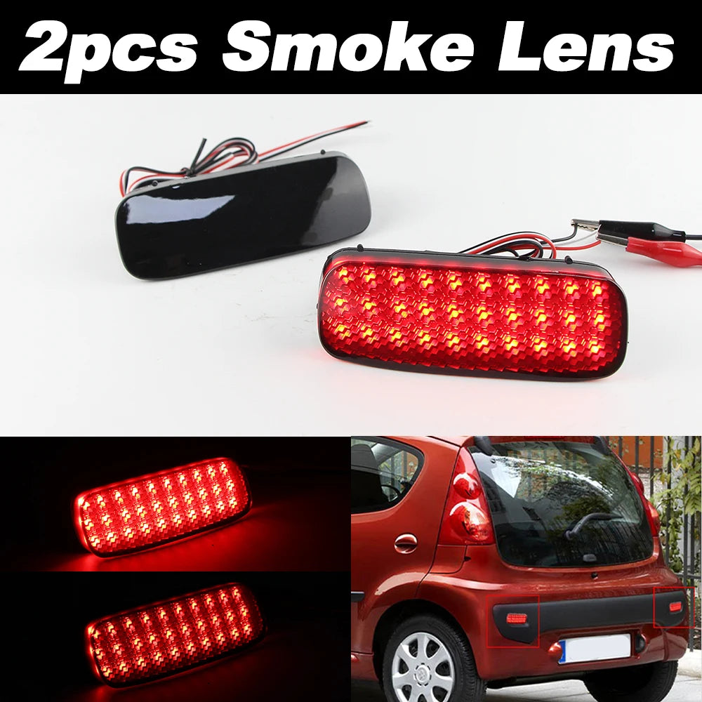 2X Red LED Rear Bumper Reflector Light 6340E6,6340E7 For Citroen C1 C5 For Peugeot 107 206 607 Expert For Fiat Scudo 2007-up