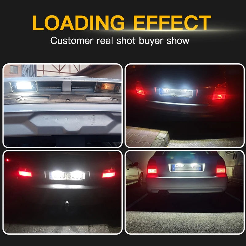2pcs LED License Plate Lights White CANbus Error Free for Audi A3 8L/S3 2000-2003, A4 B5 1999-2001