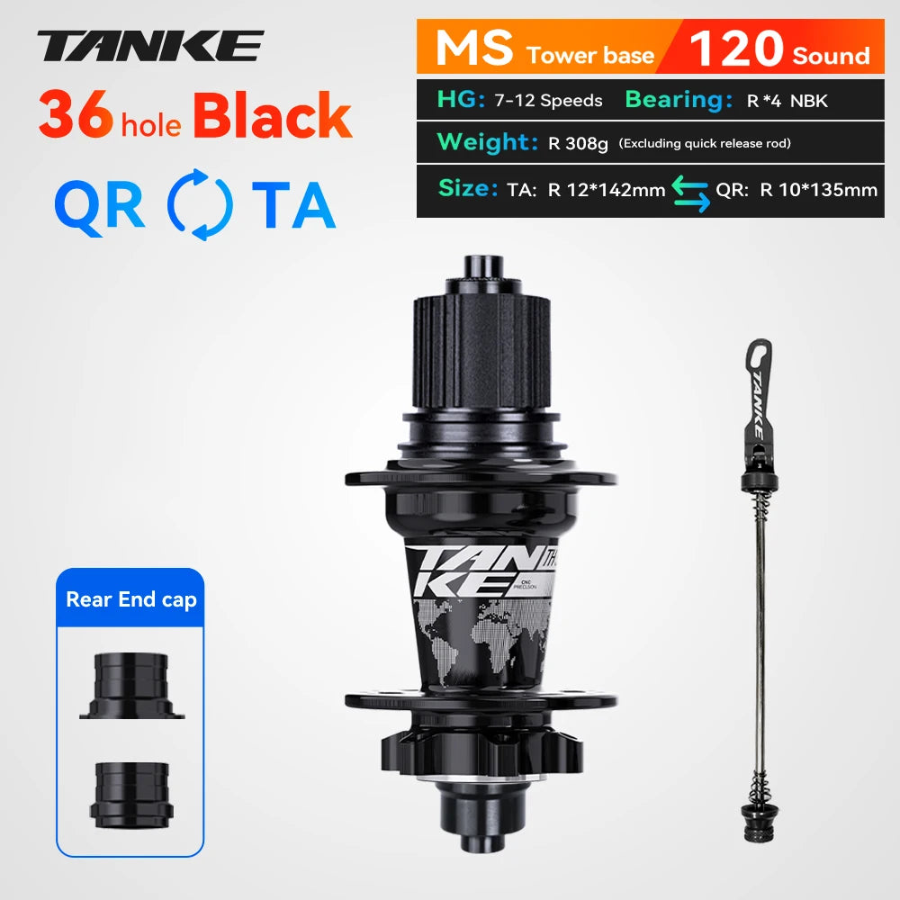 TANKE 120 Click Hub 6 Bearing MTB Hub Front Rear 28 32 36 Holes Disc Brake Mountain Bicycle Hubs 7 8 9 10 11 12 Speed Bike parts