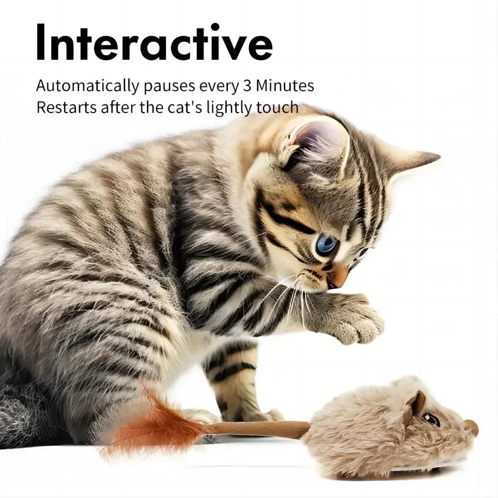 Mouse 1Pc Funny Lifelike Plush Mouse Running Rat Toy for Cats Dogs Tail Mouse Pets Kids Random Color Cat Accessories Toys Mice