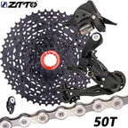 ZTTO MTB 9 Speed Set 1X9 Shifter Rear Derailleur 9V 50T Cassette K7 Sprocket Parts For m370 m430 m590 DEORE Single Crank System