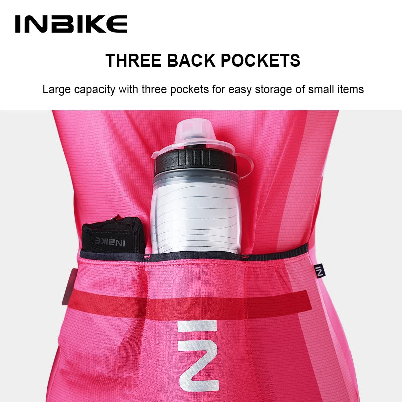INBIKE 2024 Women Long Sleeve Cycling Jersey Biking Clothing for Riding Fast Drying Top Mountain Road Bike Clothes with Pockets