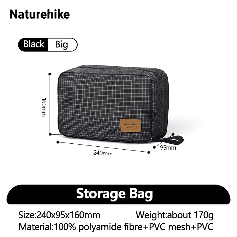 Naturehike Travel Toiletry Bag Collapsible Lightweight Storage Organizer, Black/Brown/Gray