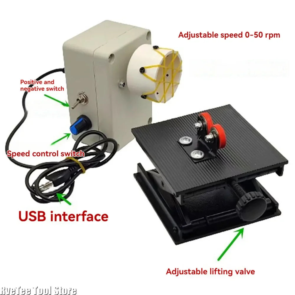 Epoxy Resin Gluing Machine DIY Adjustable 0-50RPM Wire Wrapping Machine Fishing Rod Winding Equipment