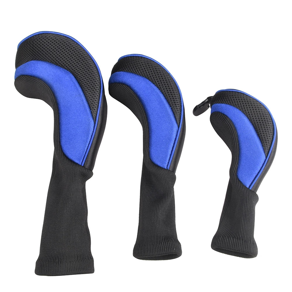 3Pcs/Set of Long-necked Golf Club Head Covers Numbered Wooden Club Head Covers Durable Golf Club Protectors and Golf Accessories