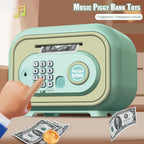 Kids ATM Piggy Bank Money Box with Fingerprint & Password Lock, Large Capacity, Pink/Green