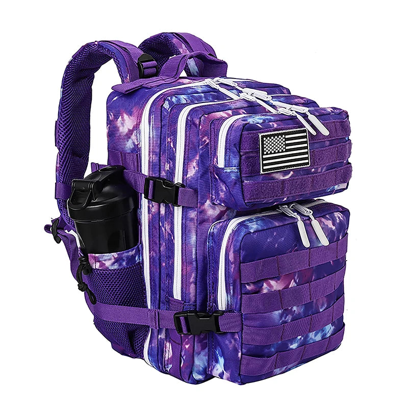 LHI 45L/35L/25L Tactical Backpack for Men and Women Waterproof Athlete Gym Outdoor Bag Travel Hiking Rucksack with Bottle Holder