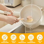 4/5Pcs Bamboo Dish Brush Set Pot Cleaning Brush Long Handle Kitchen Dishes Scrubber Strong Decontamination Rust Removal Utensils