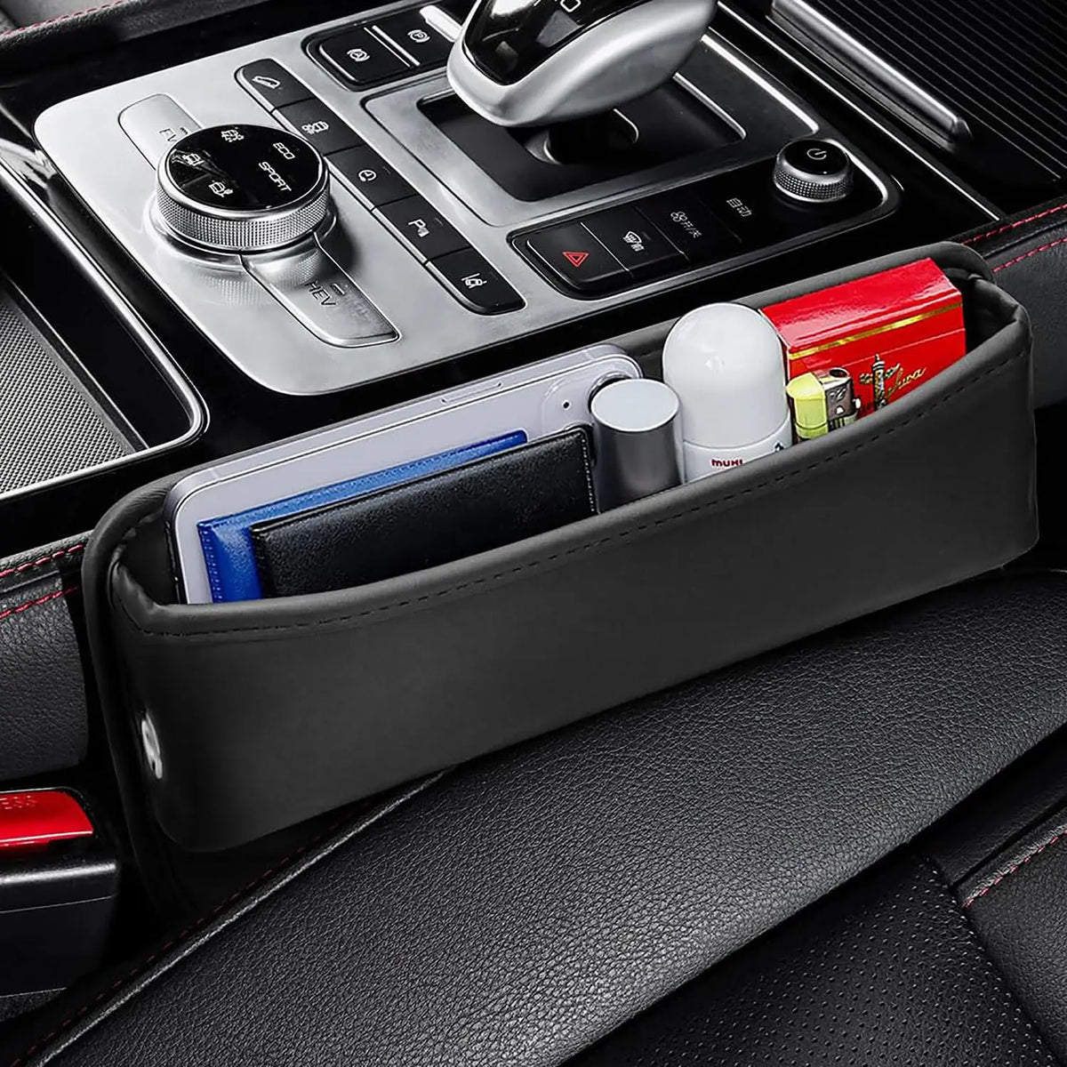 Leather Car Seat Gap Organizer, Universal Side Pocket Storage Box for Tidying Small Items