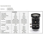 WGWK 4K 12MP CS Mount CCTV Lens 1/1.8" Format Manual Iris 5-50mm Industrial Zoom Lens For Machine Vision Surveillance IP Camera