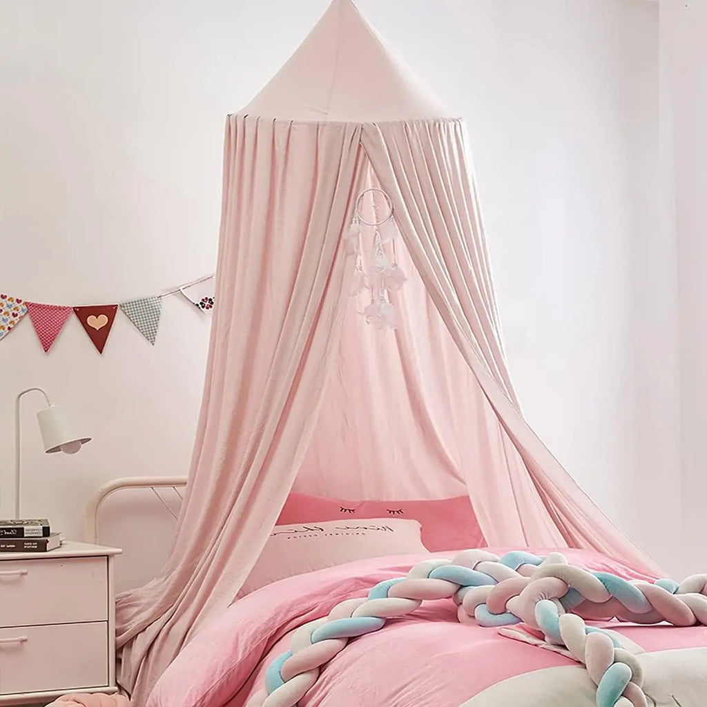 Battilo Kids Bed Mosquito Net Bed Canopy for Boys & Girls Room Bed Curtain for Child Crib Children Tent Hanging Round Play Tent