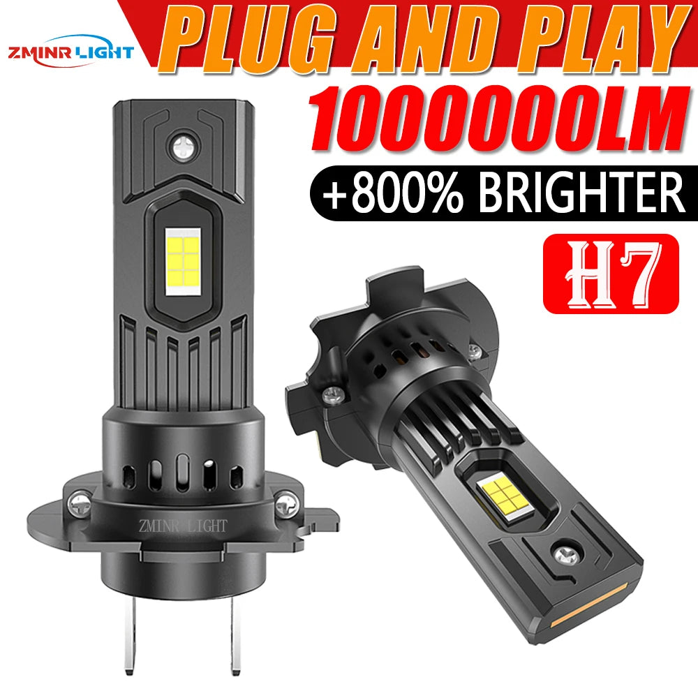 H7 LED Bulb High Power Car Headlight 800W 7035 CSP CANBUS Fog Lights for Automobile Mini Wireless 1:1 Fit LED Headlamp Plug&Play