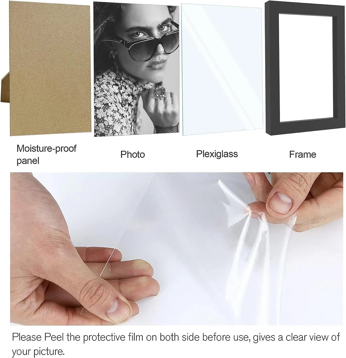 14pcs 4x6 Inch Wooden Picture Frames No Mat, Tabletop or Wall Display for Photos