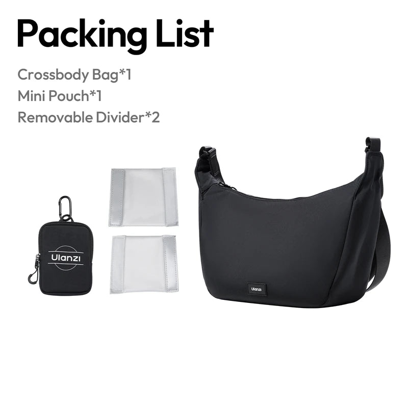 Ulanzı HMN1 Lunar Camera Sling Bag Photography Crossbody Bag for Canon Sony Nikon DSLR Camera Lens with Mini Pouch Divider