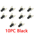 10PCS 10/20mm PVC Fly Fishing Flies Soft Rubber Fly Fishing Lures Lifelike Flies Insects Lures Barbed Hooks Fishing Accessories