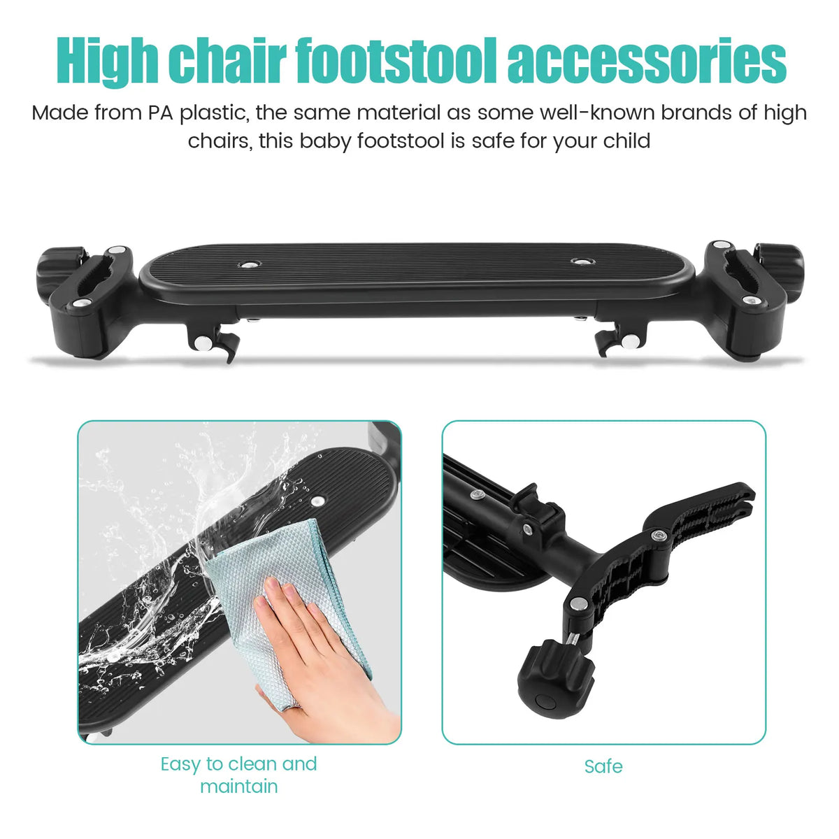 Baby Highchair Foot Rest Adjustable Chair Footrest Non-Slip Highchair Footboard Stool Pedal Infant Newborns Safety Accessories