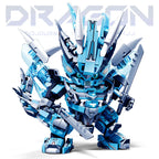 2-in-1 Transforming Mecha Robot & Dragon Building Blocks Set, No Box, With Weapon