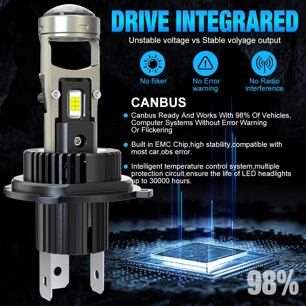 XSTORM H7 LED Projector Lens Car Headlight Canbus 60000LM 500W Car h7 LED Lights Bulbs 3570 CSP Turbo Lights Motorcycle Lights