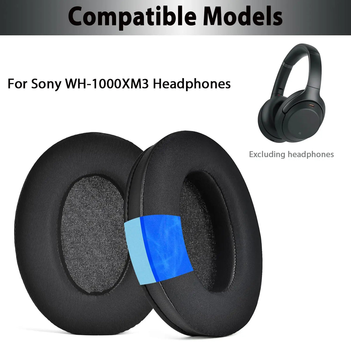 Cooling Gel Replacement Earpads for Sony WH-1000XM3 (WH1000XM3) Noise Canceling Headphones, Ear Pads Cushions.
