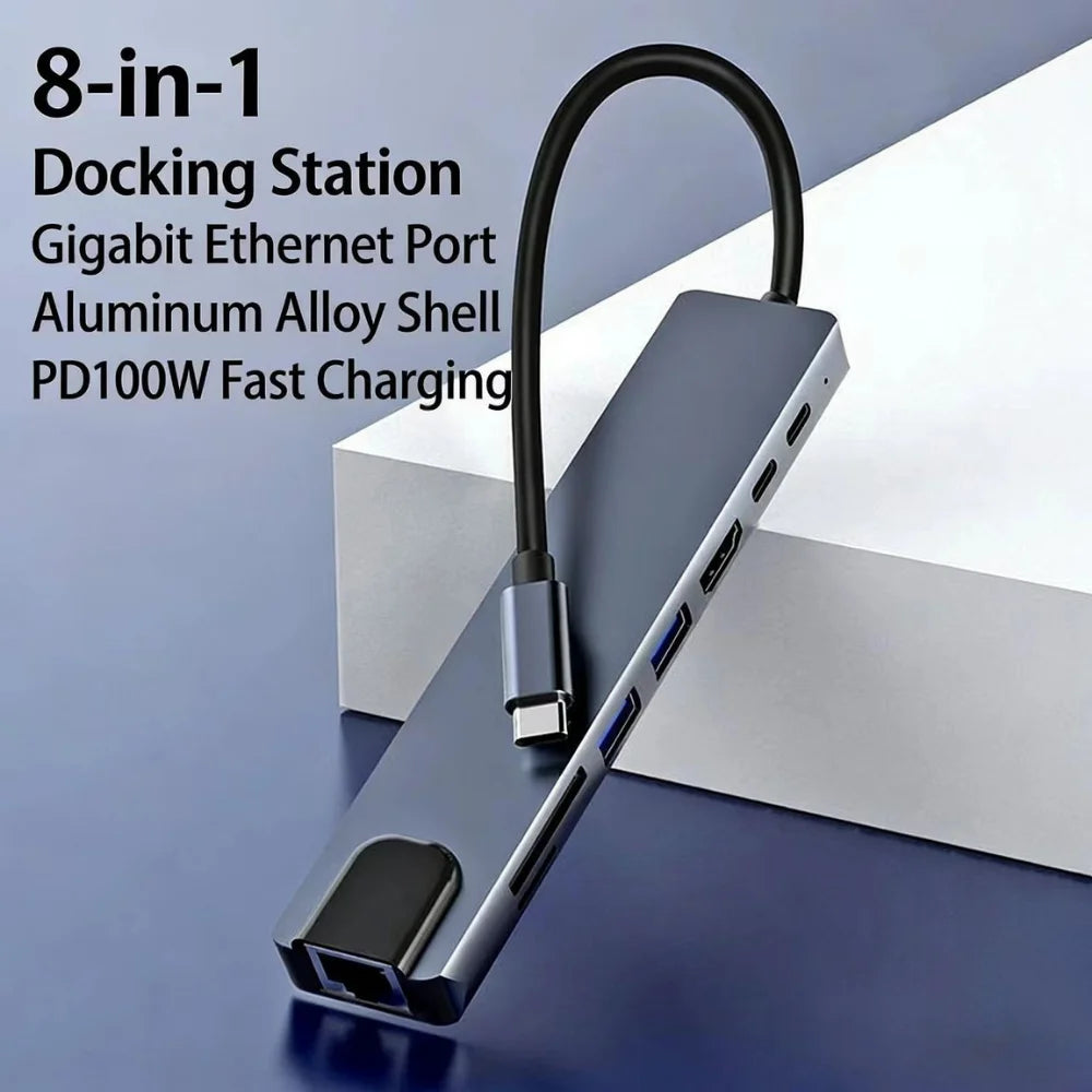 USB C HUB Type C Splitter Thunderbolt 3 Docking Station Laptop Adapter With For Macbook Air M1 iPad Pro RJ45 HDMI