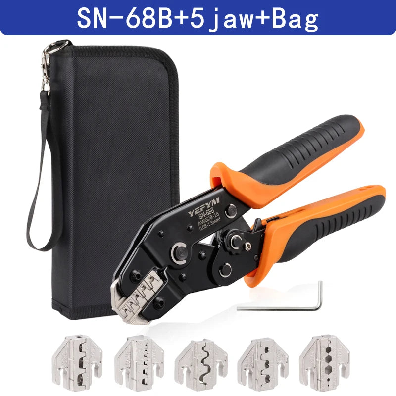 SN-68B Crimps Plug JST ,TE,XH,SM,VH,PH,Molex Terminals Ratchet Crimper Pliers For 0.08-1.5mm²(28-16 AWG) Wires Tool