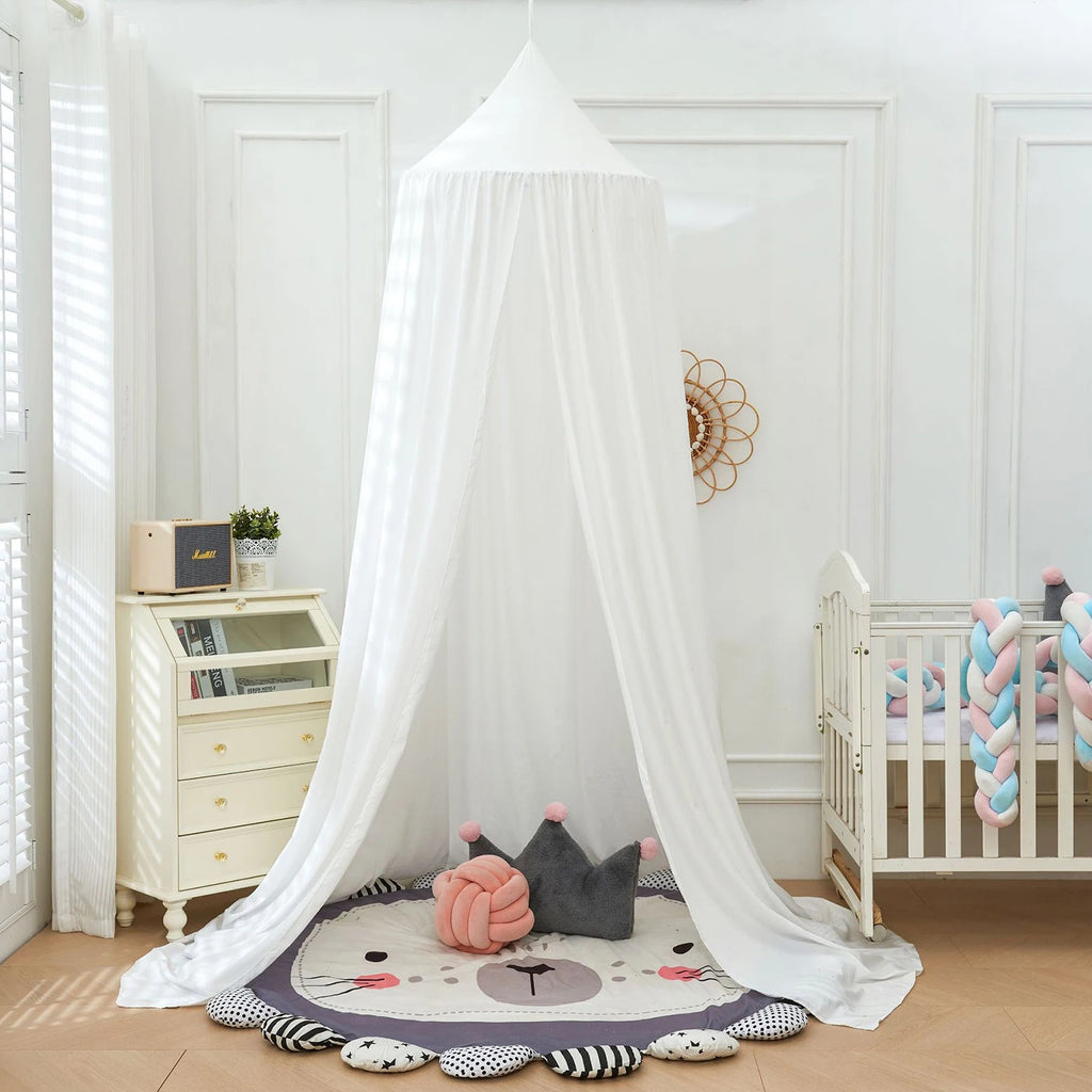 Battilo Kids Bed Mosquito Net Bed Canopy for Boys & Girls Room Bed Curtain for Child Crib Children Tent Hanging Round Play Tent