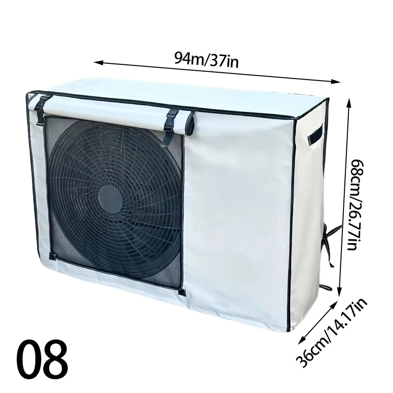 Multi-sizes Oxford Cloth AC Cover Breathable Easy To Install Durable Dirt-Proof Outdoor Use Rollup AC Cover Weather Protection