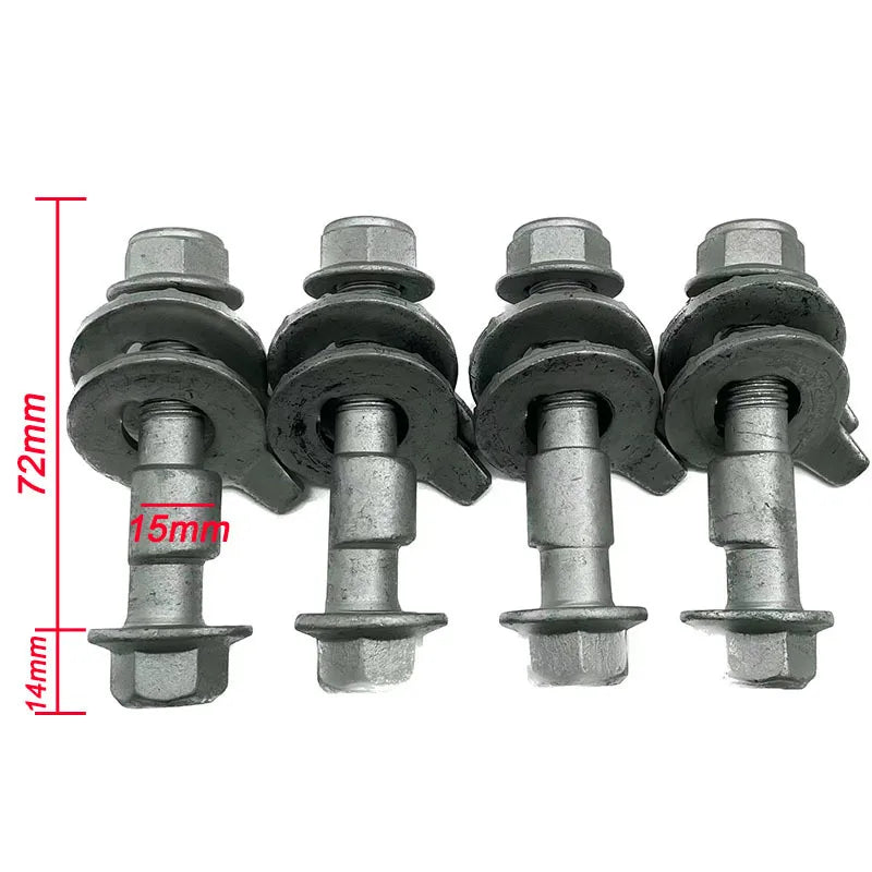 4PCS 10mm-17mm 12.9 Level Automotive Four Wheel Alignment Camber Bolt Tire Eccentric Screw Car Adjustment Repair Tools Silver