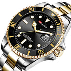Men's Quartz Watch Classic Stainless Steel Strap Casual Business Style 40mm Black Gold Dial 3Bar Waterproof Series Watches reloj