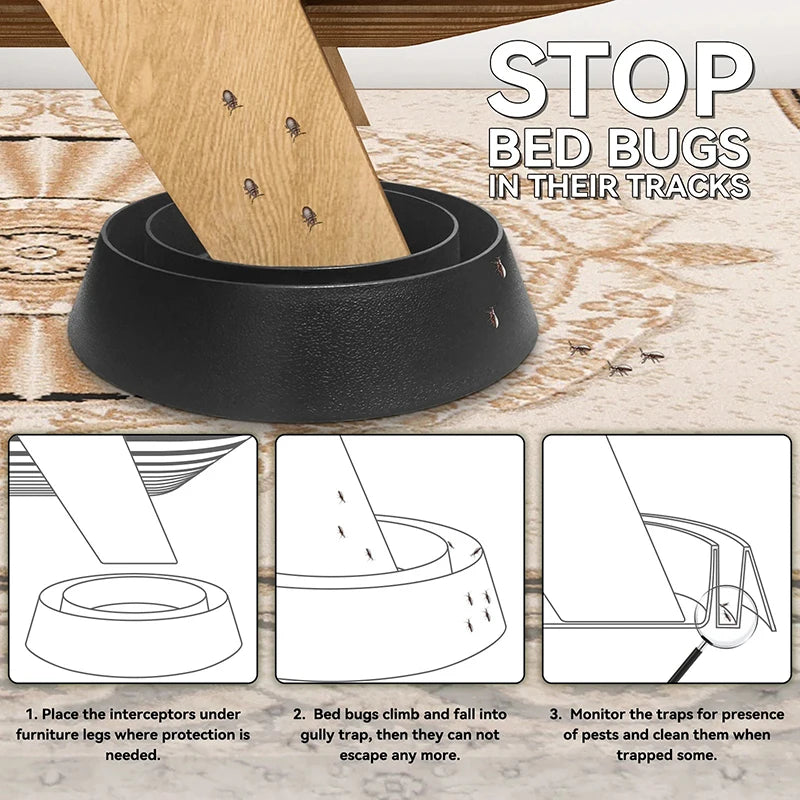 4 Pcs Indoor Plastic Insect Catcher, Pest Control, Bed Bug Trap